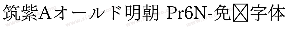 筑紫Aオールド明朝 Pr6N字体转换